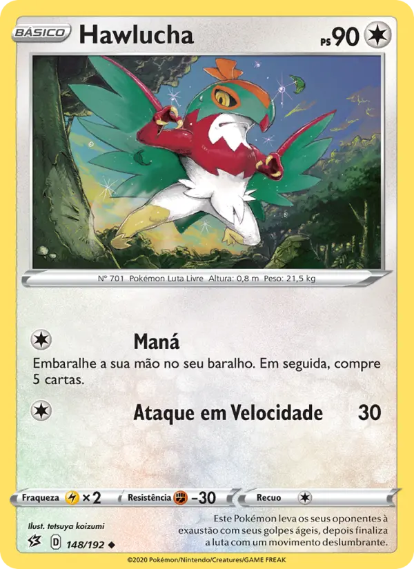 Carta Hawlucha, número 148/192 da coleção Rixa Rebelde