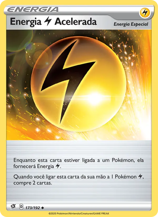 Carta Energia Lightning Acelerada, número 173/192 da coleção Rixa Rebelde