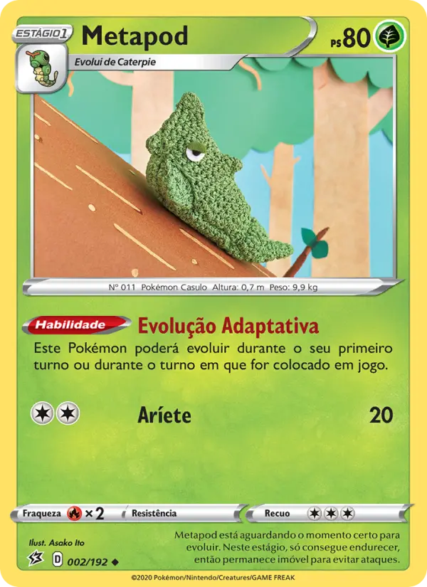 Carta Metapod, número 2/192 da coleção Rixa Rebelde
