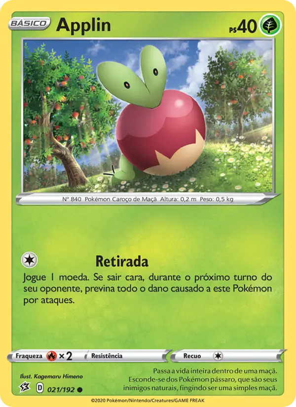 Carta Applin, número 21/192 da coleção Rixa Rebelde