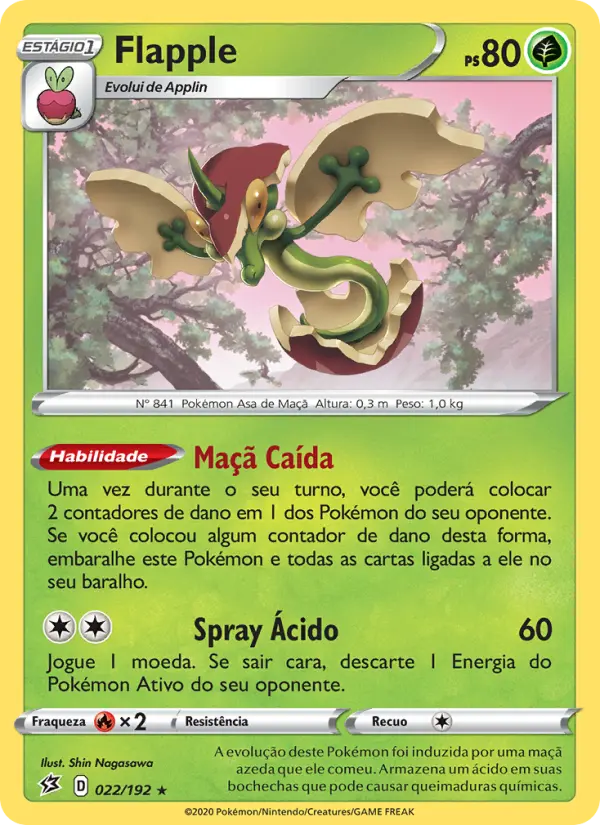 Carta Flapple, número 22/192 da coleção Rixa Rebelde