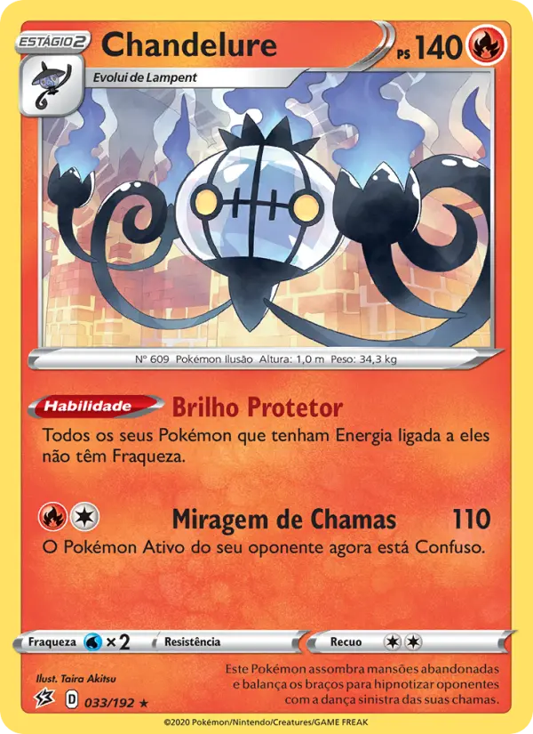 Carta Chandelure, número 33/192 da coleção Rixa Rebelde