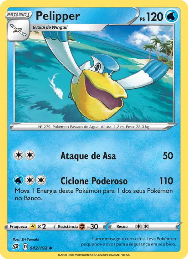 Carta Pelipper, número 42/192 da coleção Rixa Rebelde