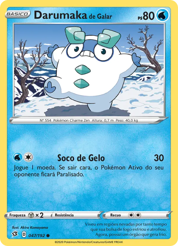 Carta Darumaka de Galar, número 47/192 da coleção Rixa Rebelde