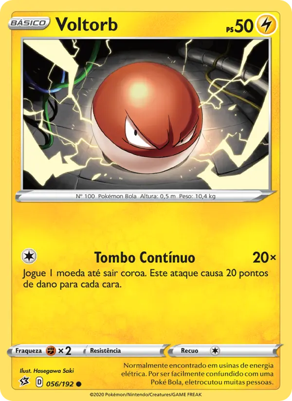 Carta Voltorb, número 56/192 da coleção Rixa Rebelde