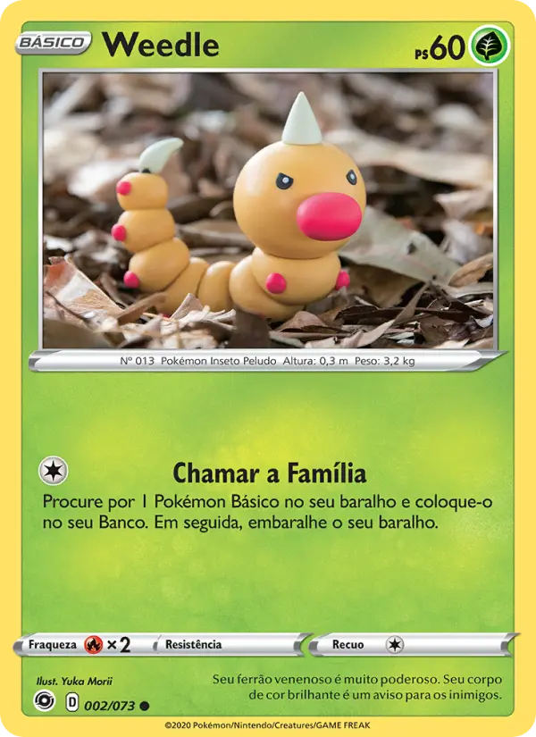 Carta Weedle, número 2/73 da coleção Caminho do Campeão
