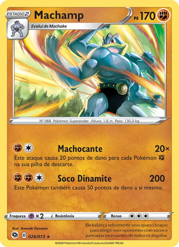 Carta Machamp, número 26/73 da coleção Caminho do Campeão