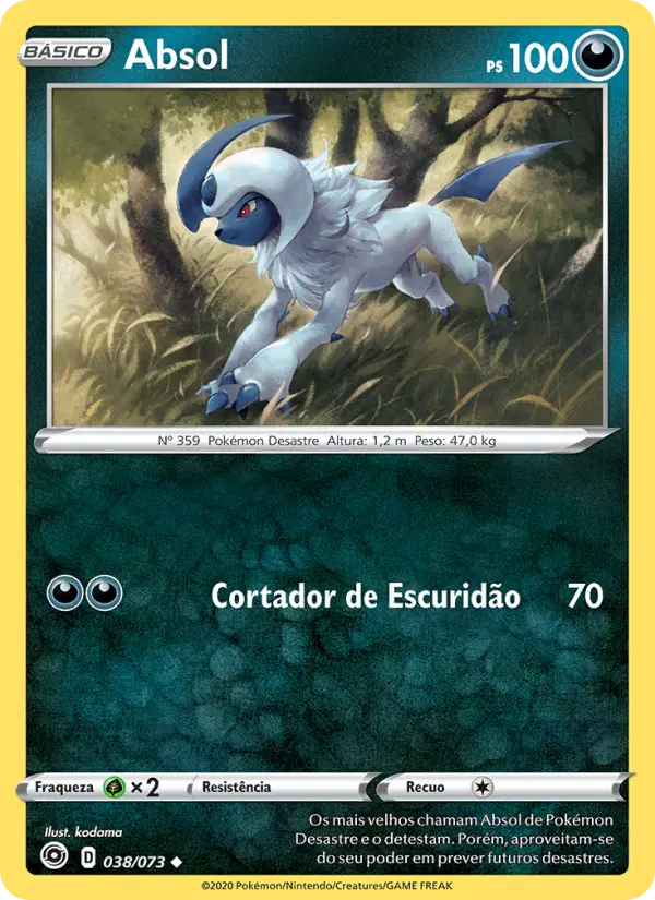 Carta Absol, número 38/73 da coleção Caminho do Campeão