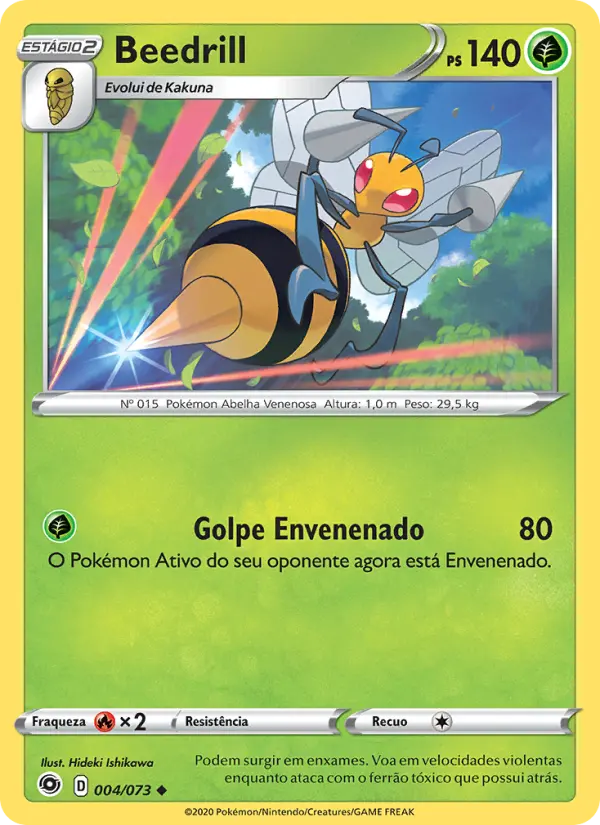 Carta Beedrill, número 4/73 da coleção Caminho do Campeão