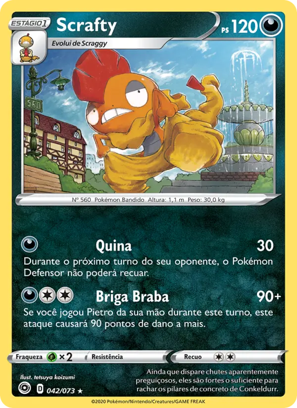 Carta Scrafty, número 42/73 da coleção Caminho do Campeão