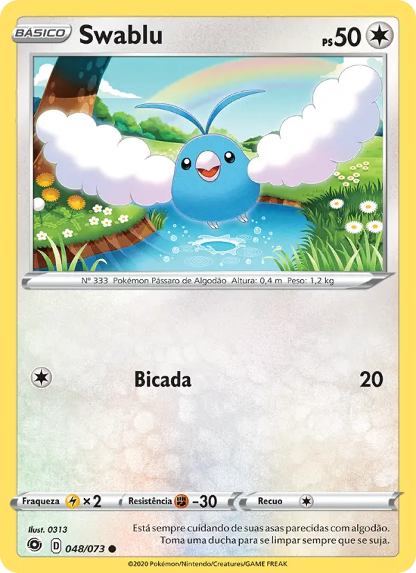 Carta Swablu, número 48/73 da coleção Caminho do Campeão