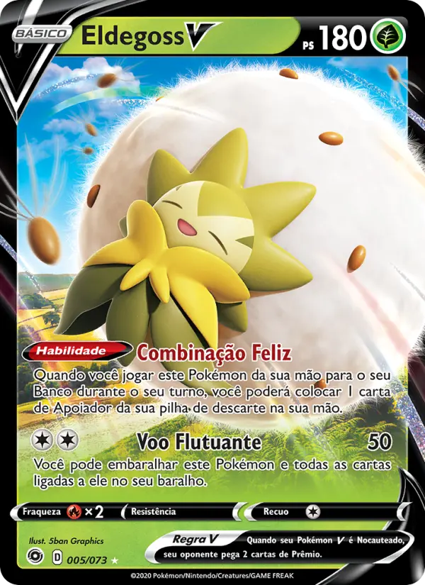 Carta Eldegoss V, número 5/73 da coleção Caminho do Campeão