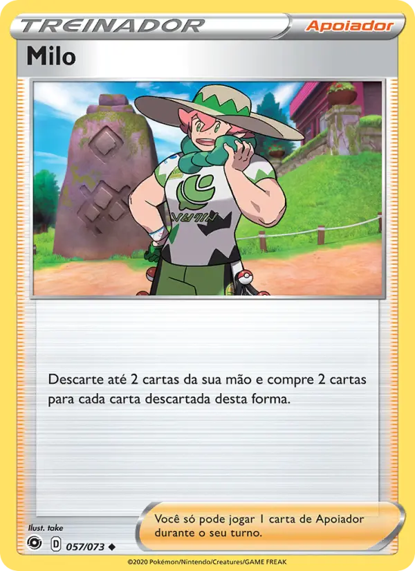 Carta Milo, número 57/73 da coleção Caminho do Campeão