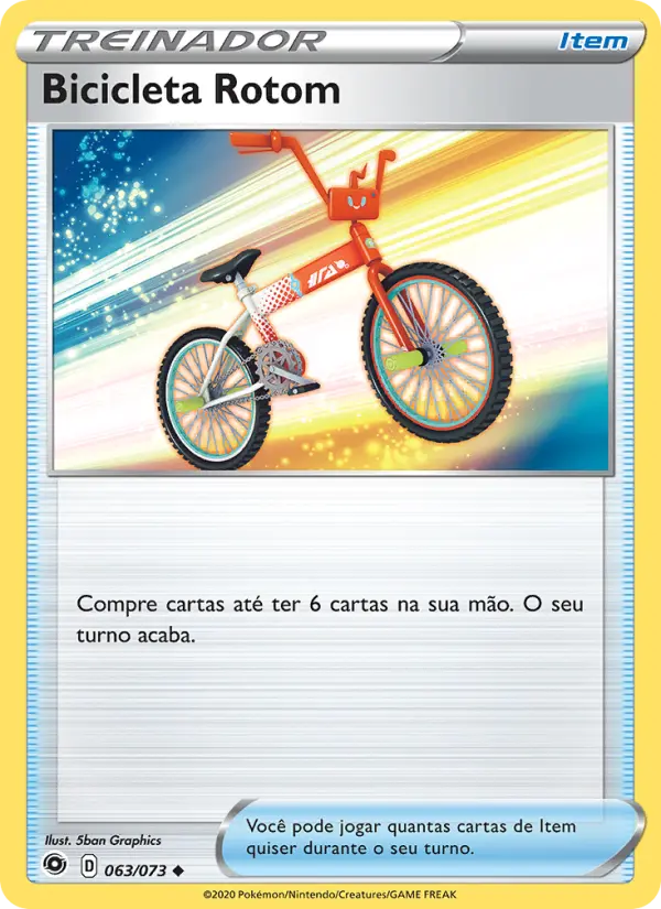 Carta Bicicleta Rotom, número 63/73 da coleção Caminho do Campeão