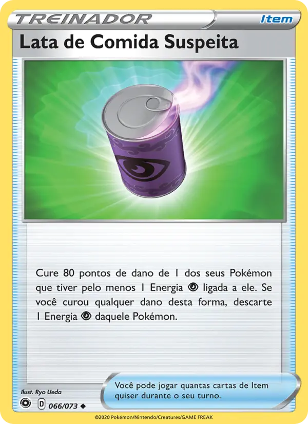 Carta Lata de Comida Suspeita, número 66/73 da coleção Caminho do Campeão