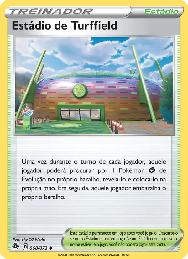 Carta Estádio de Turffield, número 68/73 da coleção Caminho do Campeão