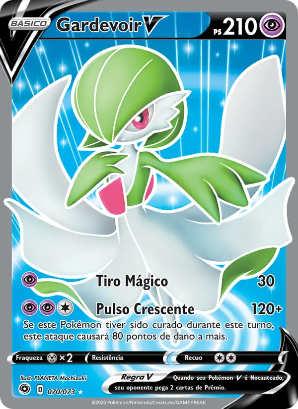 Carta Gardevoir V, número 70/73 da coleção Caminho do Campeão