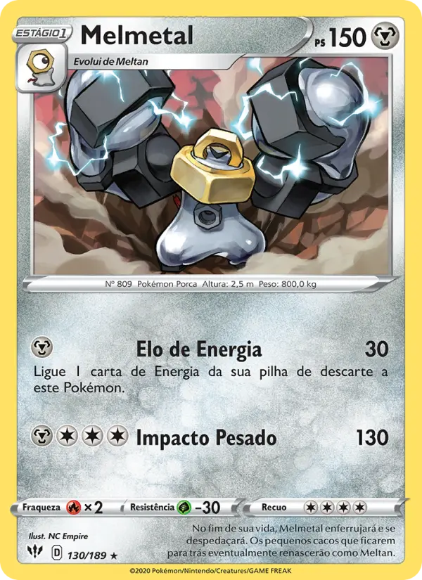 Carta Melmetal, número 130/189 da coleção Escuridão Incandescente