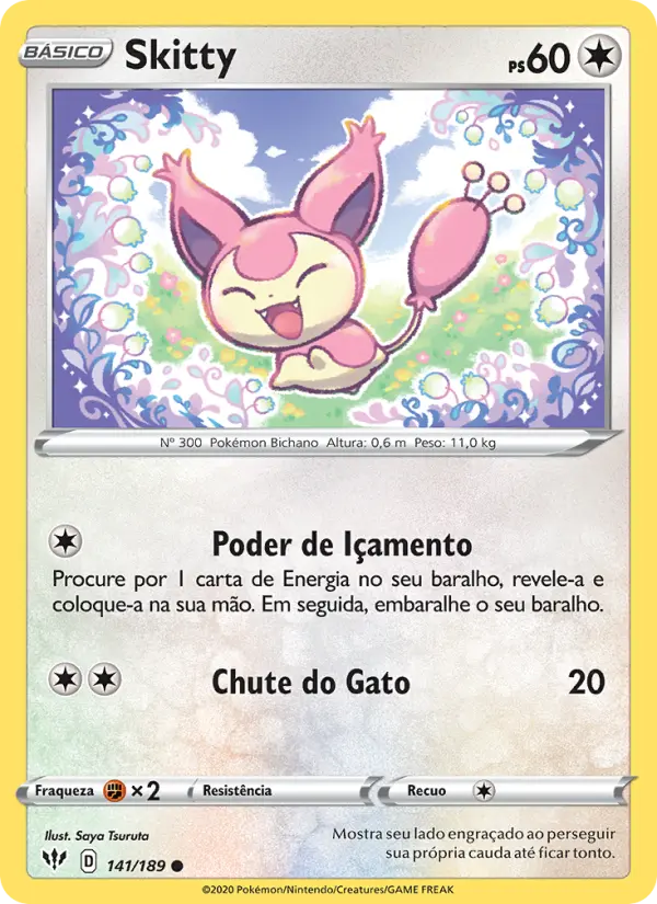 Carta Skitty, número 141/189 da coleção Escuridão Incandescente