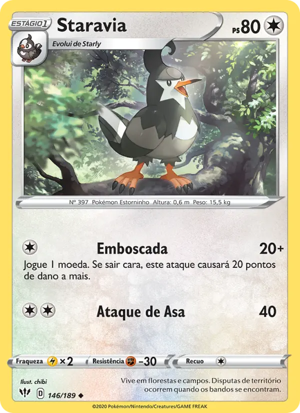 Carta Staravia, número 146/189 da coleção Escuridão Incandescente