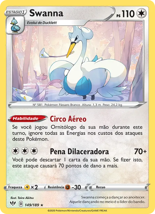 Carta Swanna, número 149/189 da coleção Escuridão Incandescente