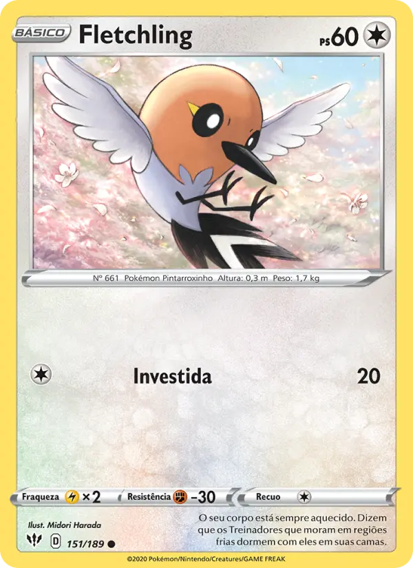 Carta Fletchling, número 151/189 da coleção Escuridão Incandescente
