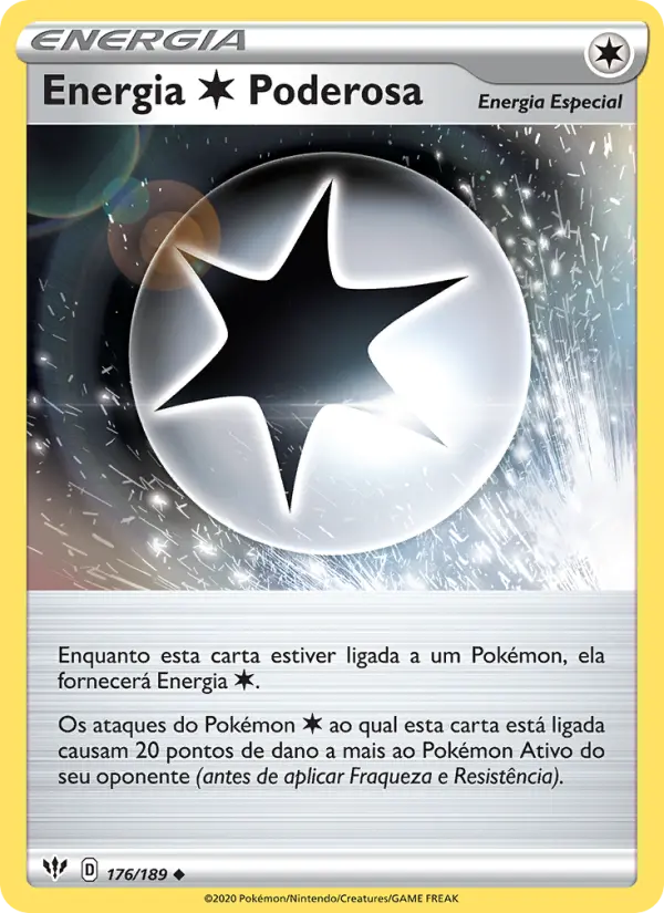 Carta Energia Colorless Poderosa, número 176/189 da coleção Escuridão Incandescente