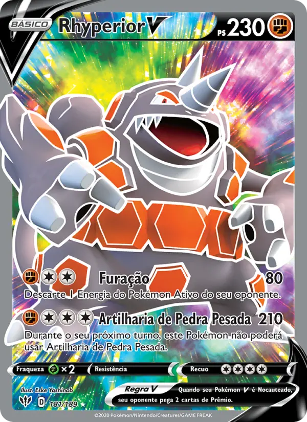 Carta Rhyperior V, número 181/189 da coleção Escuridão Incandescente