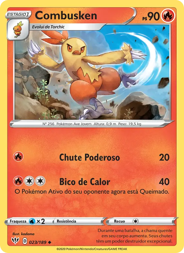 Carta Combusken, número 23/189 da coleção Escuridão Incandescente
