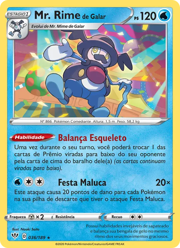 Carta Mr. Rime de Galar, número 36/189 da coleção Escuridão Incandescente