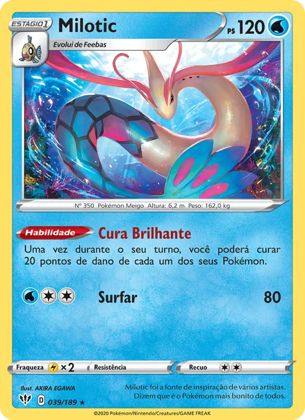 Carta Milotic, número 39/189 da coleção Escuridão Incandescente