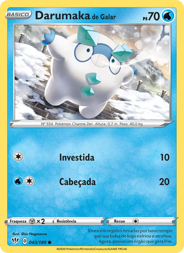 Carta Darumaka de Galar, número 43/189 da coleção Escuridão Incandescente