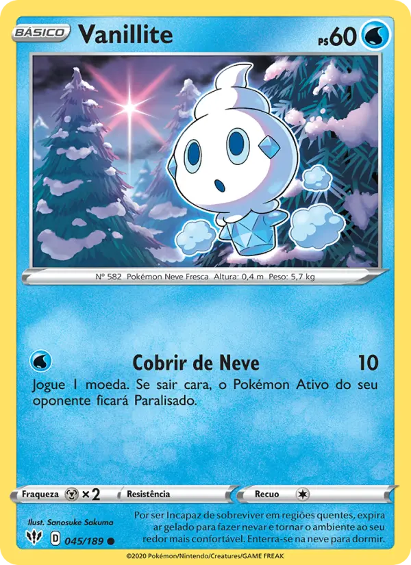 Carta Vanillite, número 45/189 da coleção Escuridão Incandescente