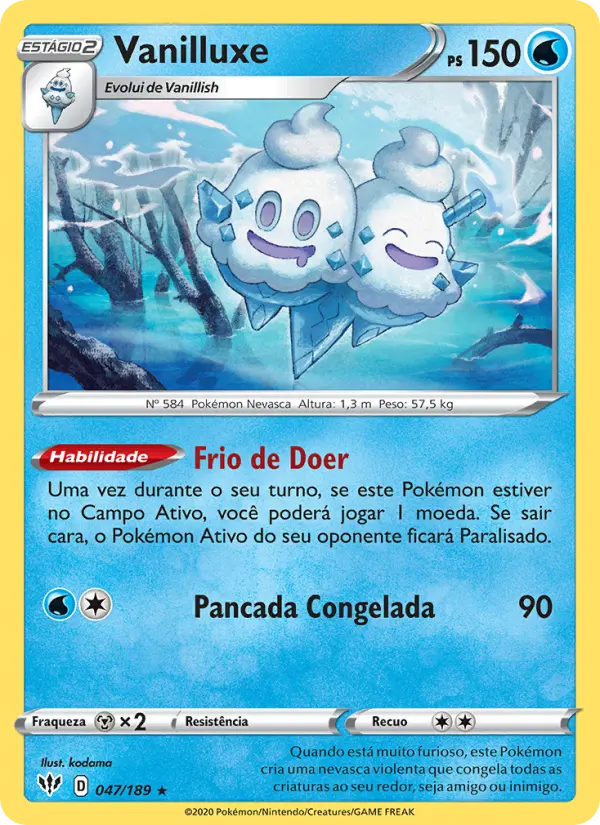 Carta Vanilluxe, número 47/189 da coleção Escuridão Incandescente