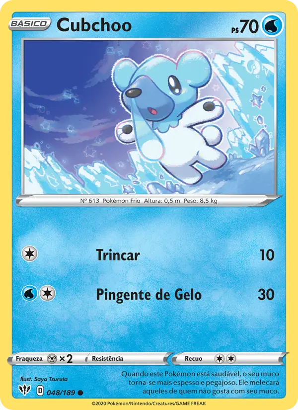 Carta Cubchoo, número 48/189 da coleção Escuridão Incandescente