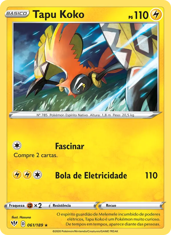 Carta Tapu Koko, número 61/189 da coleção Escuridão Incandescente
