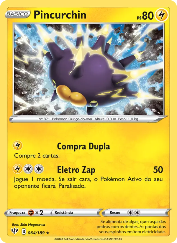 Carta Pincurchin, número 64/189 da coleção Escuridão Incandescente