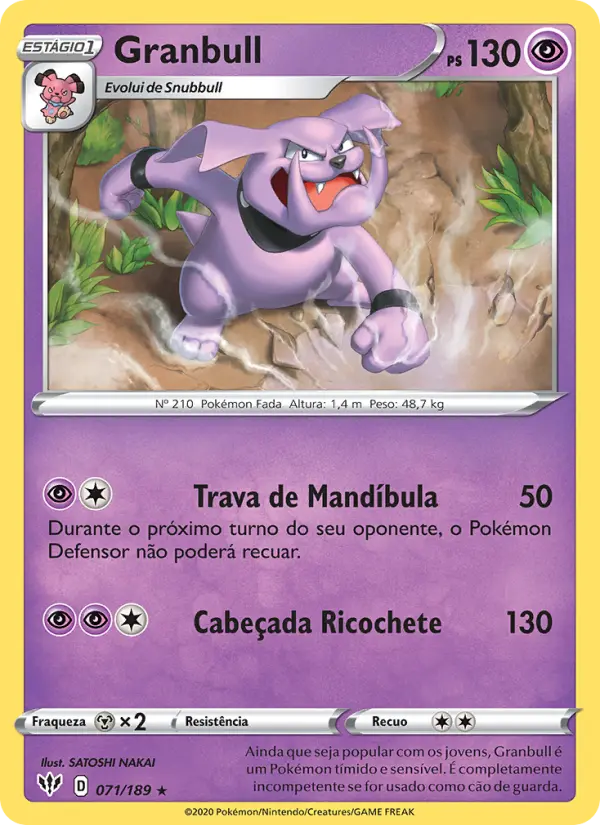 Carta Granbull, número 71/189 da coleção Escuridão Incandescente
