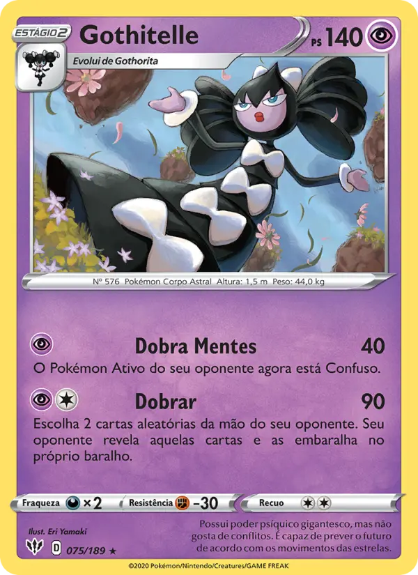 Carta Gothitelle, número 75/189 da coleção Escuridão Incandescente
