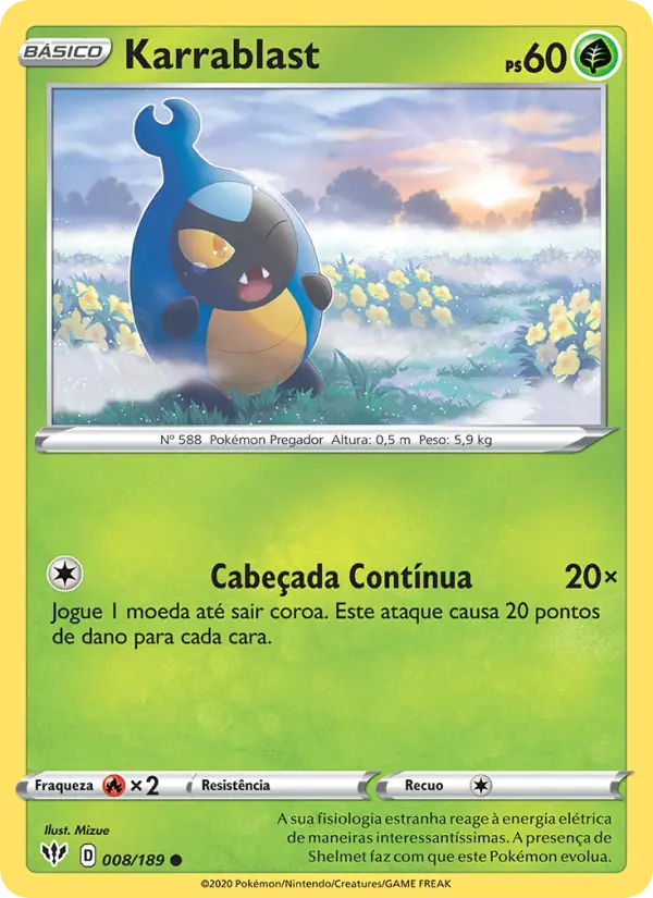 Carta Karrablast, número 8/189 da coleção Escuridão Incandescente