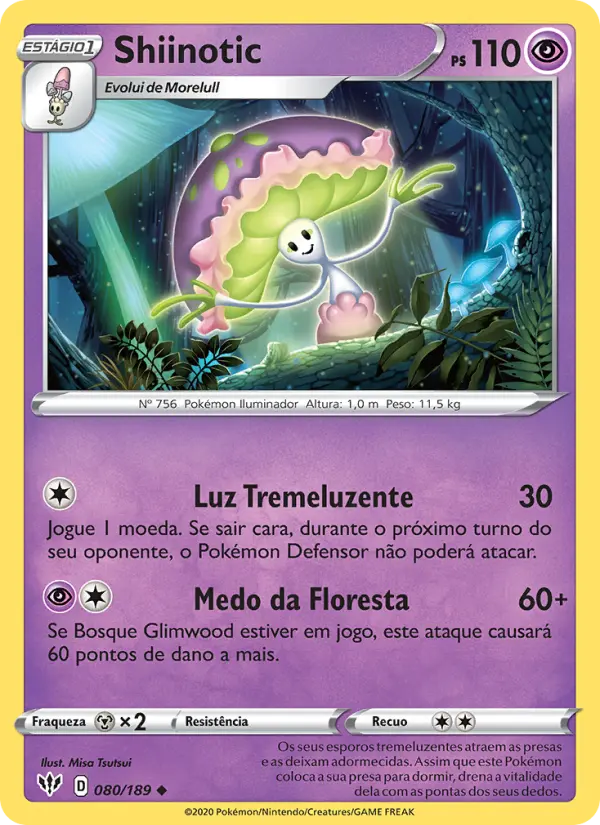 Carta Shiinotic, número 80/189 da coleção Escuridão Incandescente