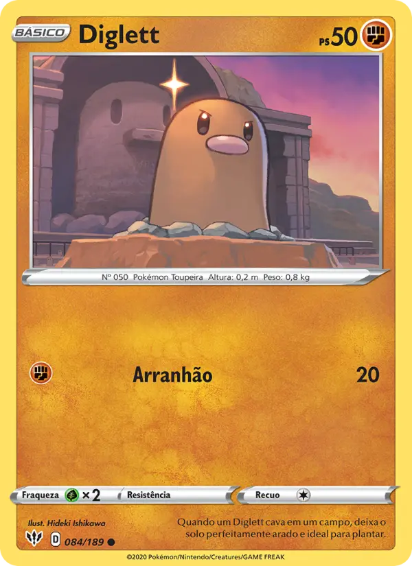 Carta Diglett, número 84/189 da coleção Escuridão Incandescente