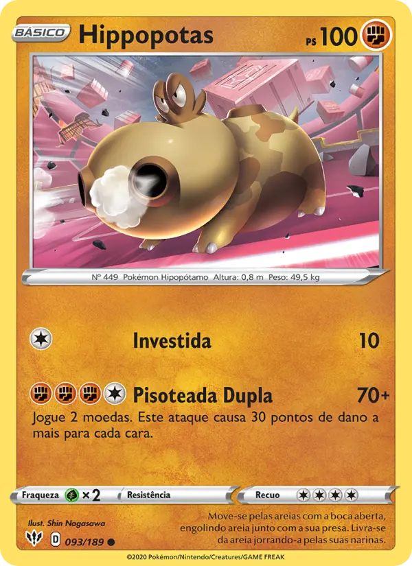Carta Hippopotas, número 93/189 da coleção Escuridão Incandescente