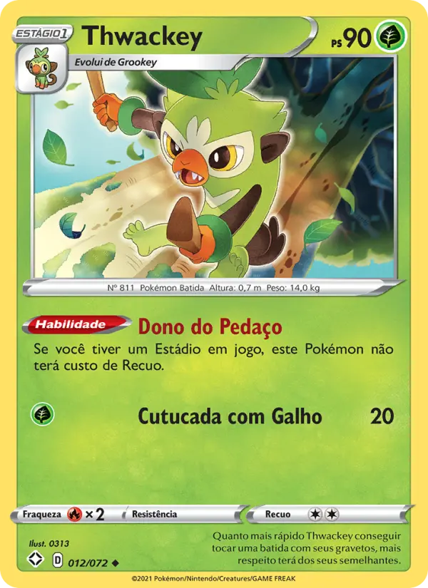 Carta Thwackey, número 12/72 da coleção Destinos Brilhantes