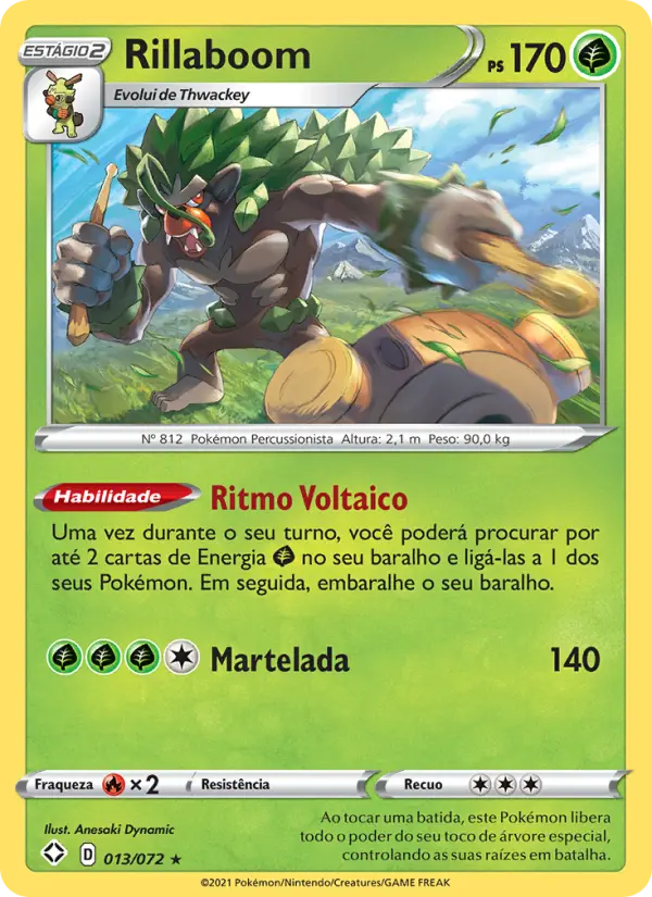 Carta Rillaboom, número 13/72 da coleção Destinos Brilhantes