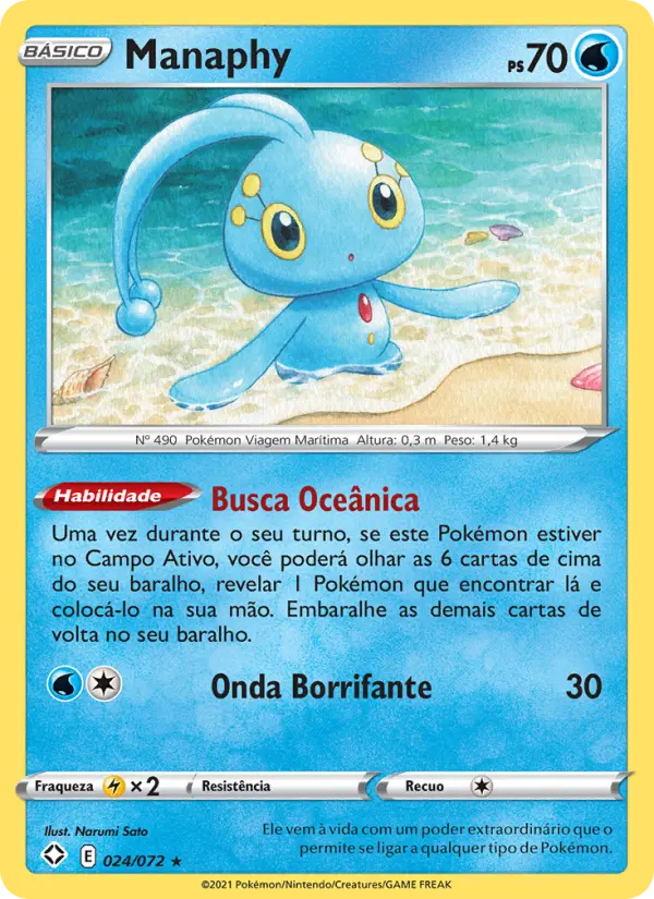 Carta Manaphy, número 24/72 da coleção Destinos Brilhantes