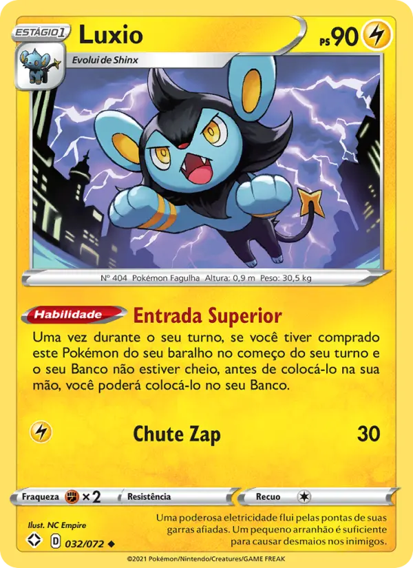 Carta Luxio, número 32/72 da coleção Destinos Brilhantes