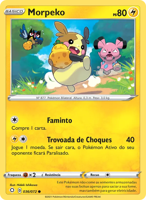 Carta Morpeko, número 36/72 da coleção Destinos Brilhantes