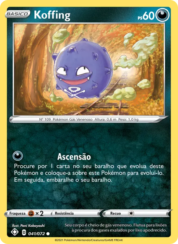 Carta Koffing, número 41/72 da coleção Destinos Brilhantes 