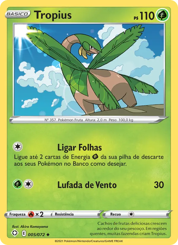 Carta Tropius, número 5/72 da coleção Destinos Brilhantes